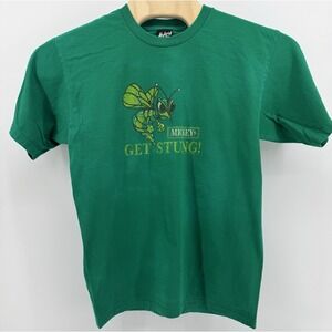 Vintage 2000s Hybrid Tees Mickey's Get Stung Faded Green T-Shirt Size L Y2K